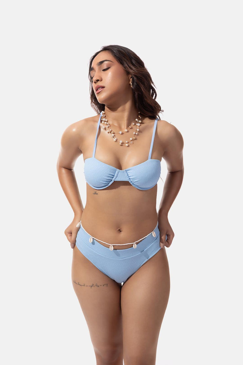 Blue Underwired Bikini Top