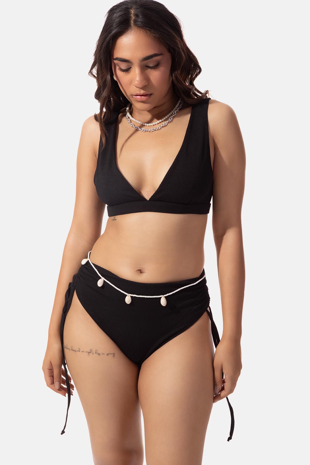 Black V- Neck Bikini Top