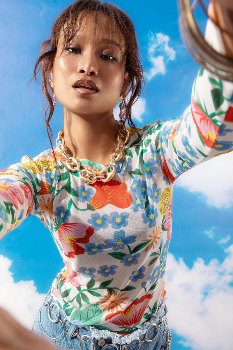 Garden Glaze Mesh Top