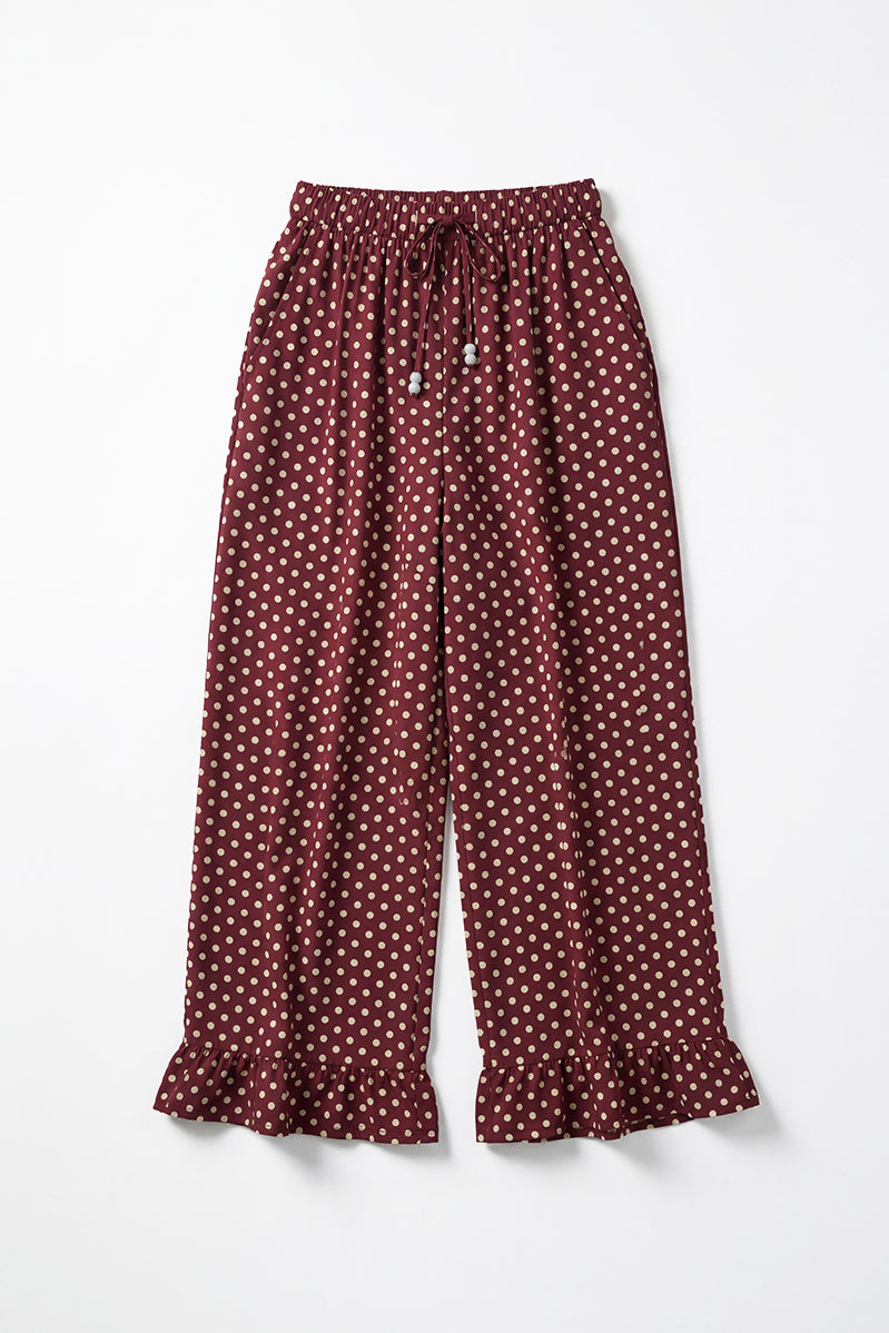 Cherry Polka Ruffle Trouser