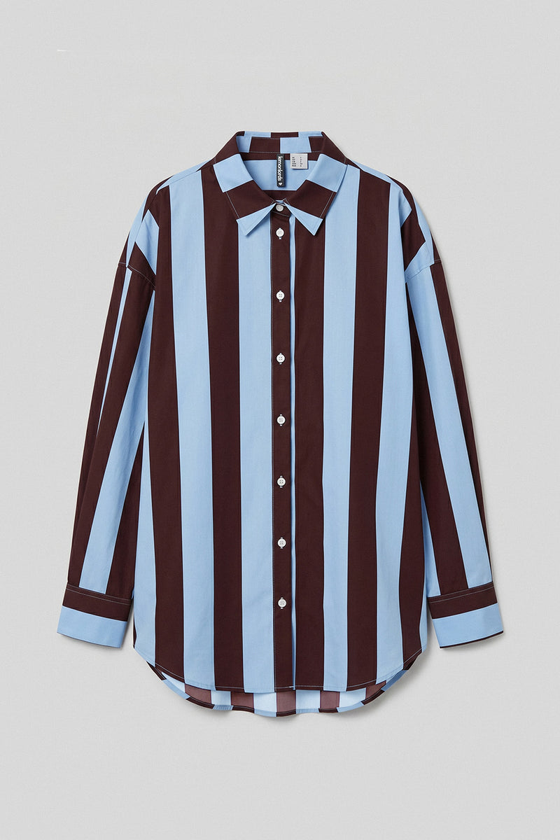 Cherry Soda Stripe loose fit Beach Shirt