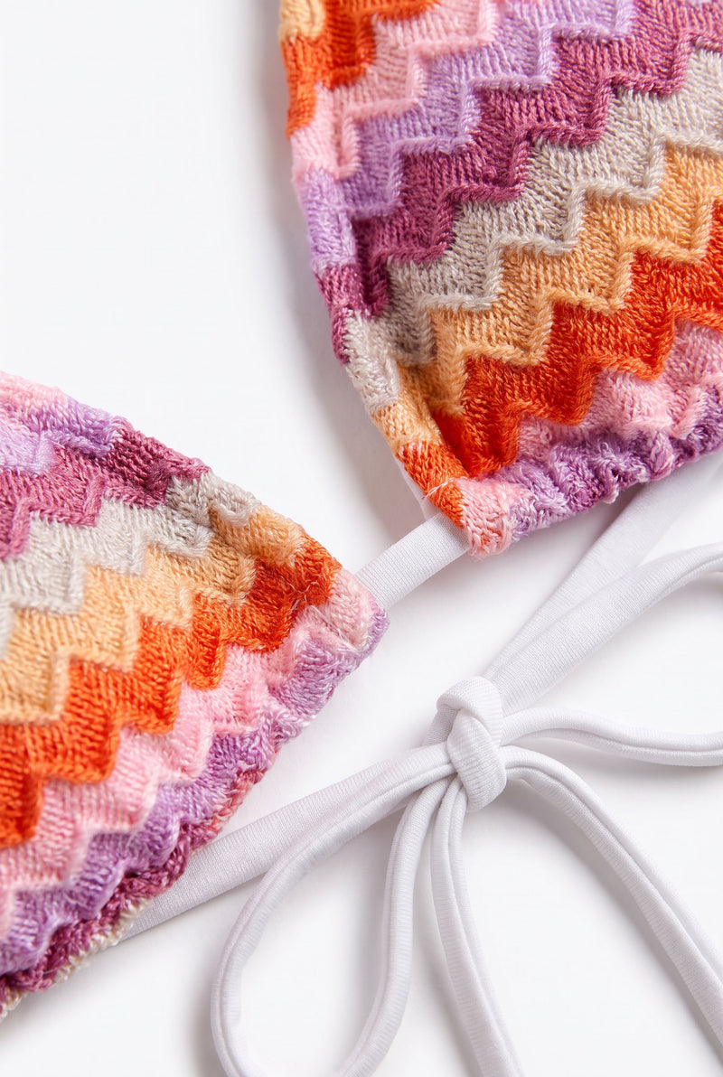 Zig Zag Crochet Triangle Bikini Top