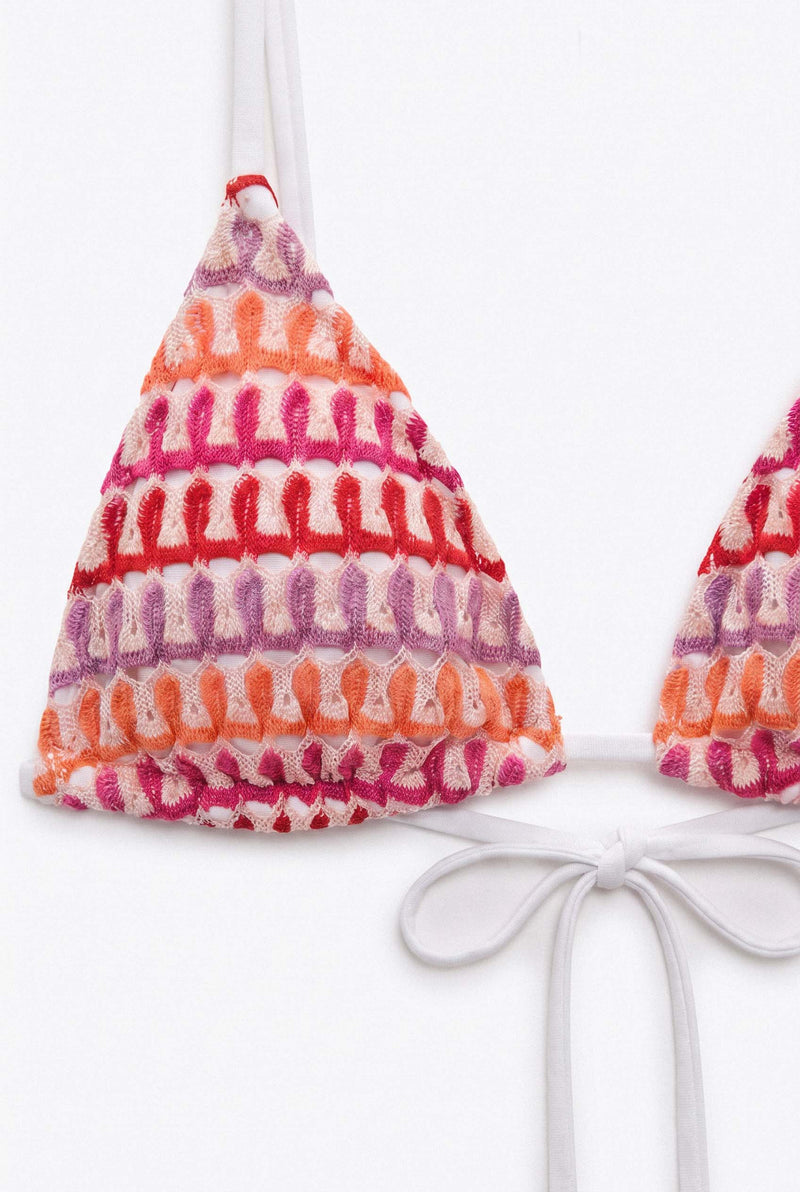 Candy Crochet Triangle Bikini Top