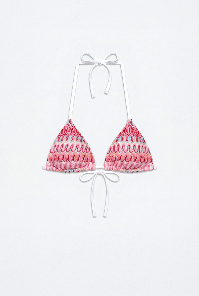 Blush Crochet Triangle Bikini Top