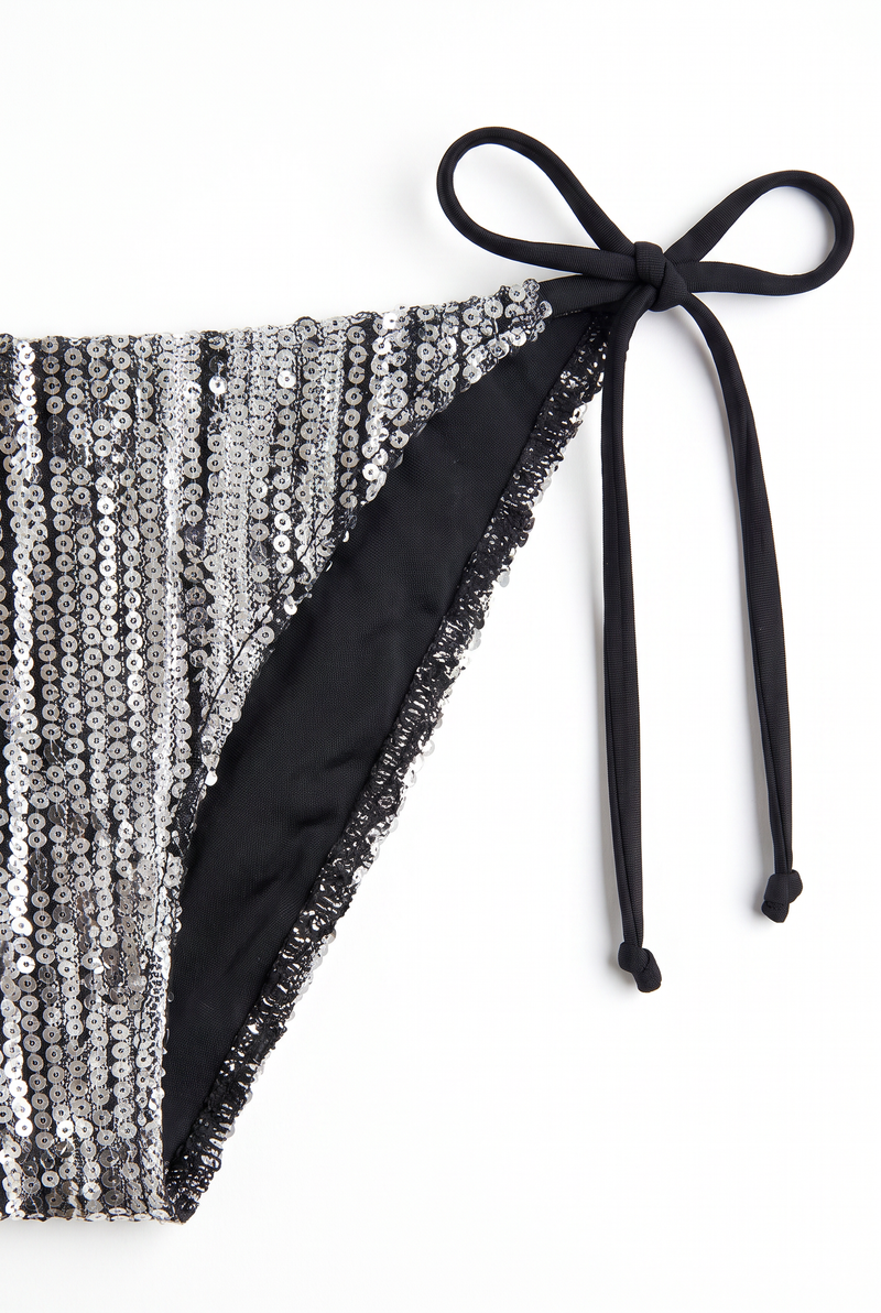 Silver Sequin Bikini Bottom