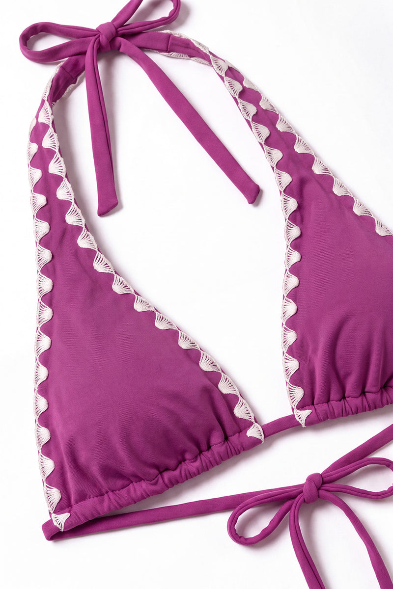 Orchid Berry Halter Bikini Top