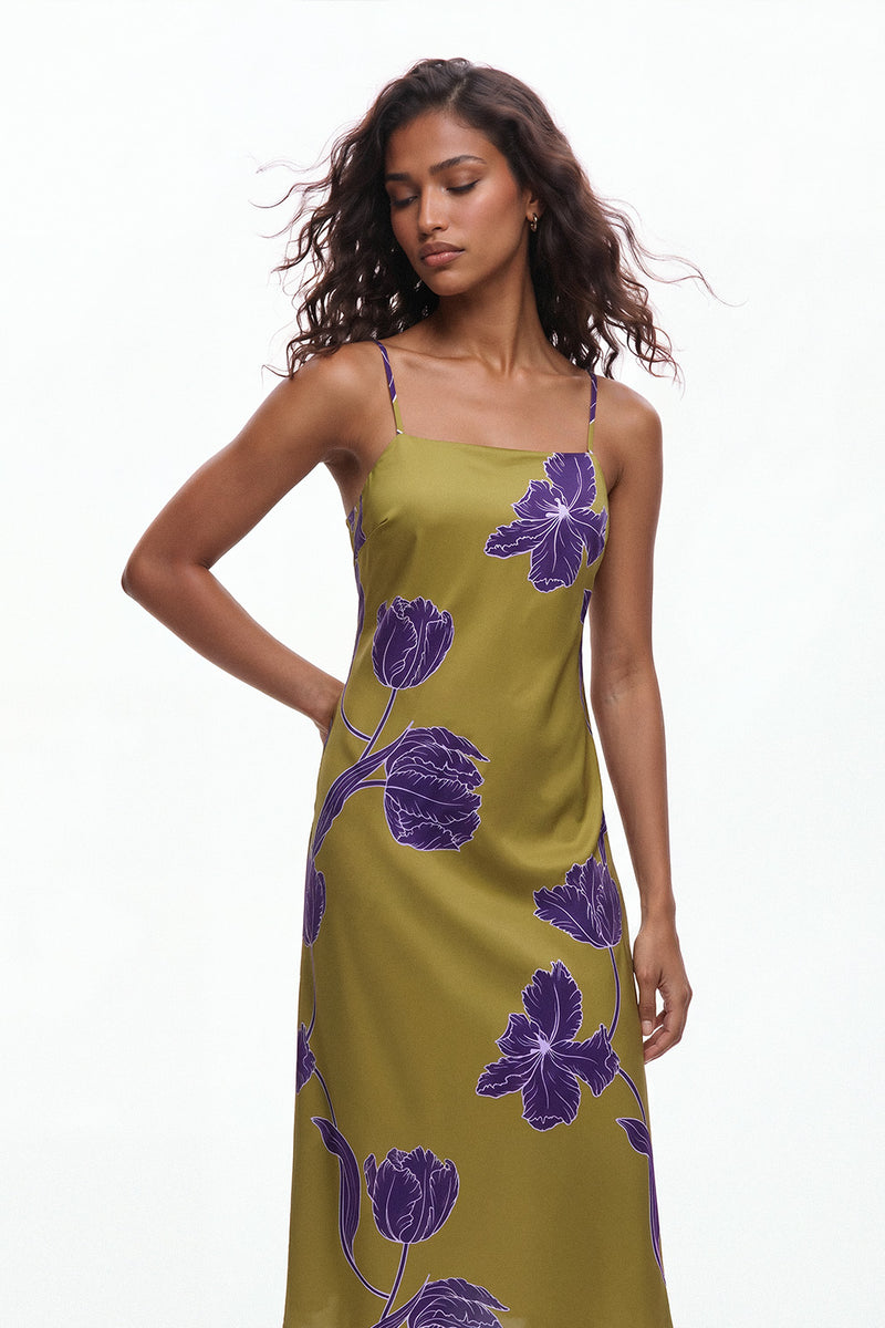 Iris Floral Print Midi Dress