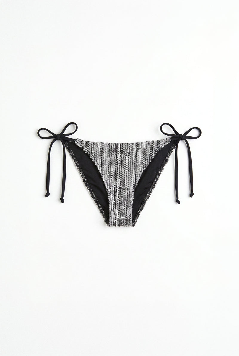Silver Sequin Bikini Bottom