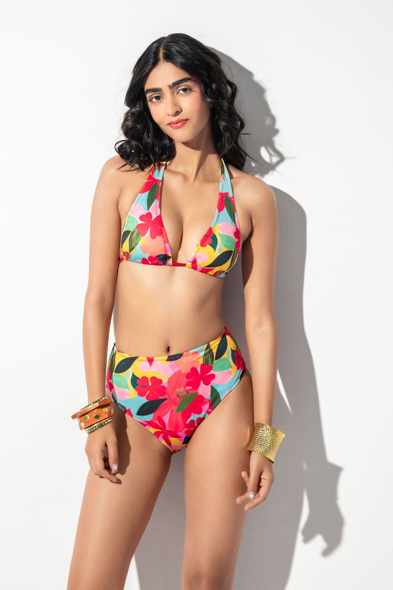 Moana Floral Halter Bikini Set