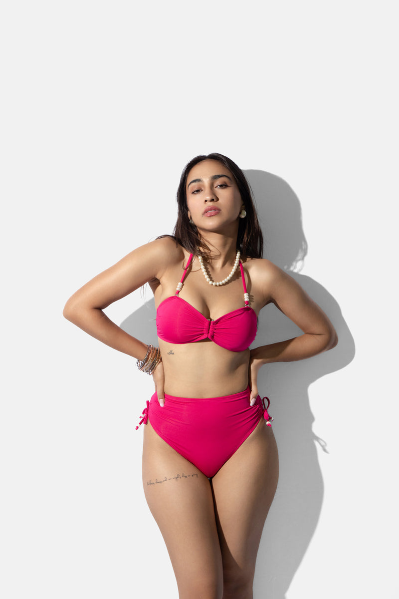 Pink Bandeau Bikini Top
