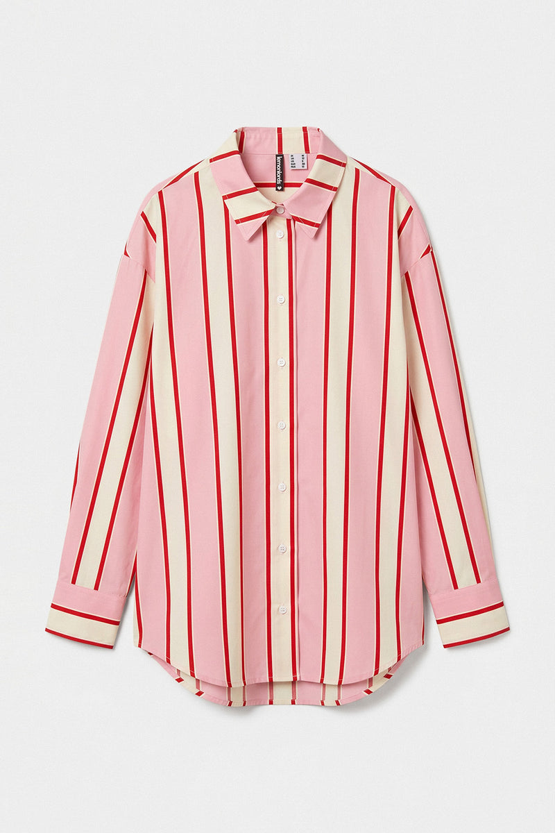 Marshmallow Stripe loose fit Beach Shirt