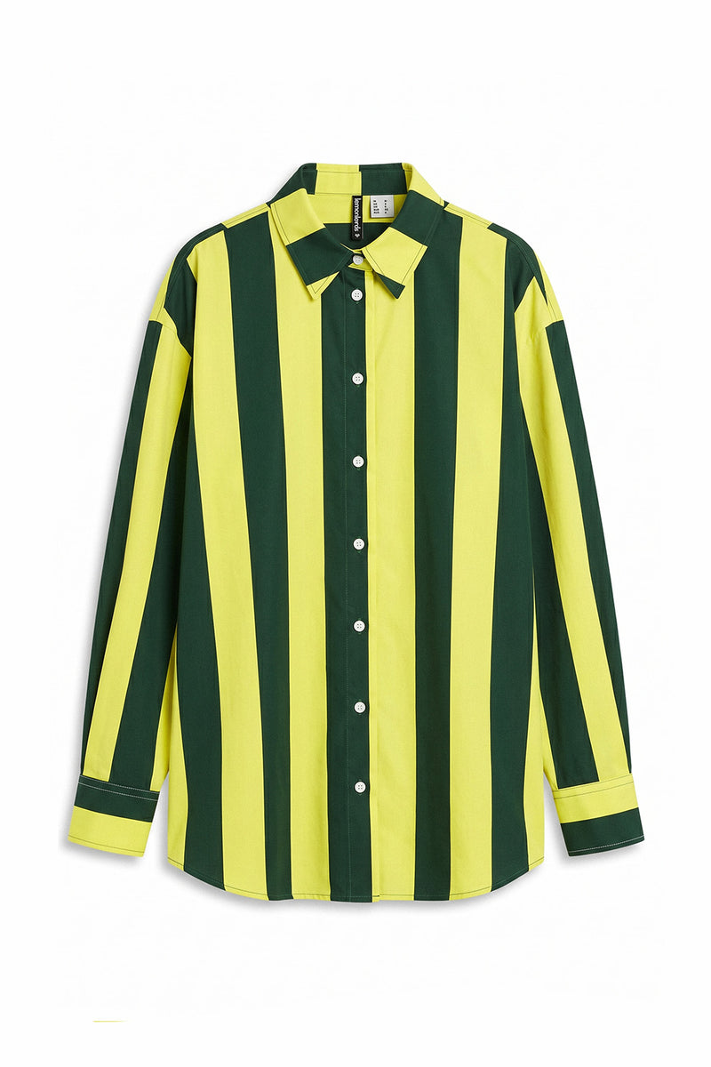 Matcha Mojito Stripe loose fit Beach Shirt
