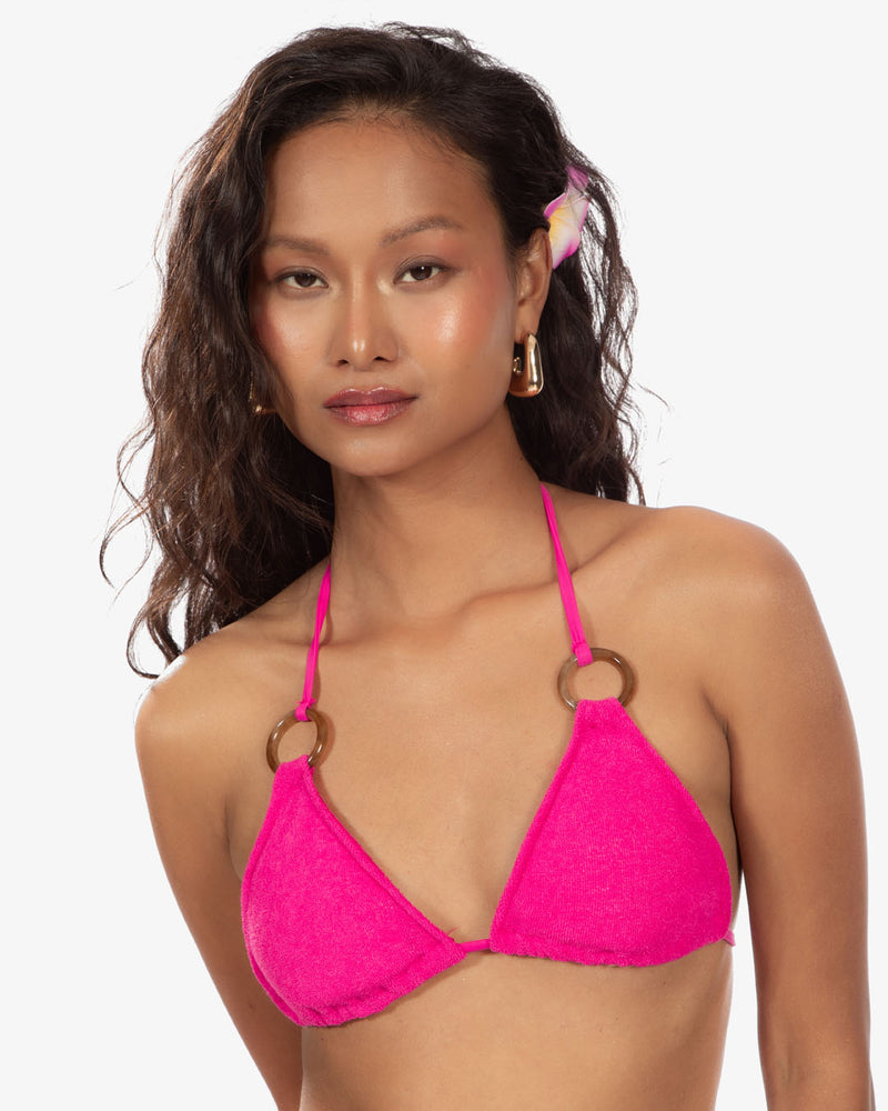 Pink Terry Bikini Top
