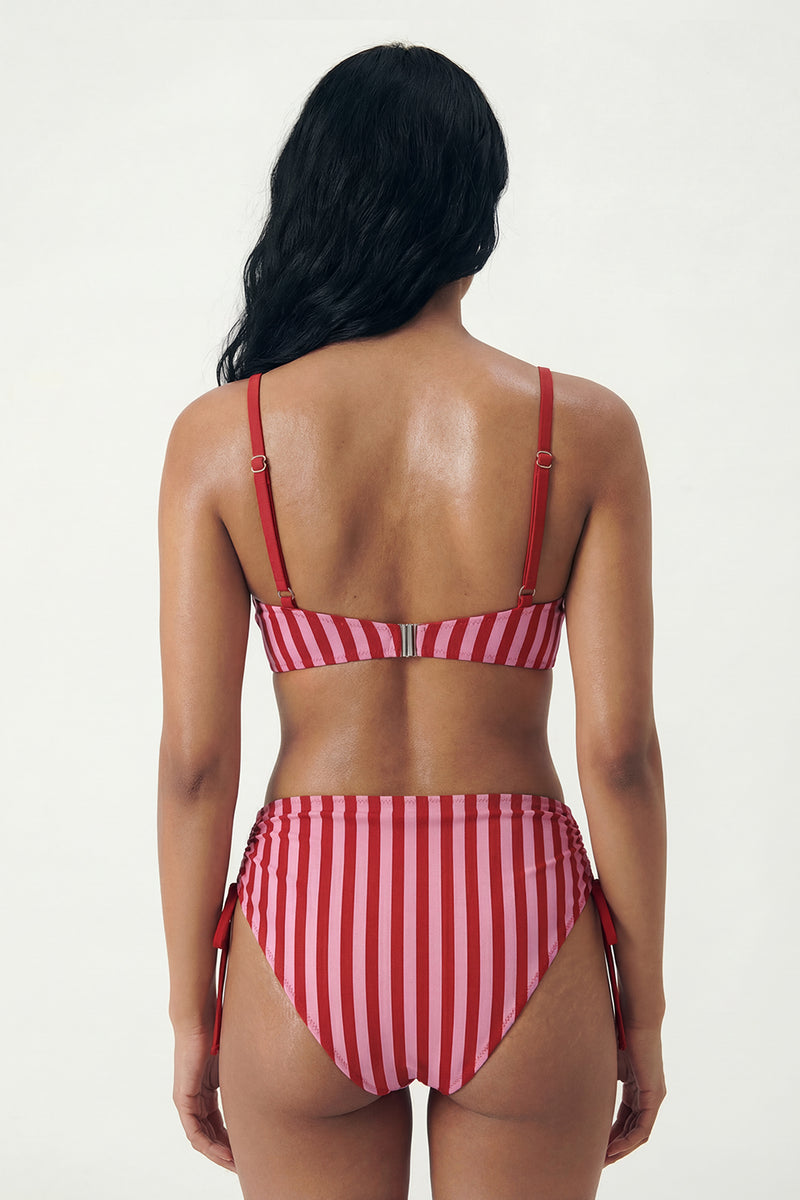 Strawberry Stripe Bandeau Bikini Set