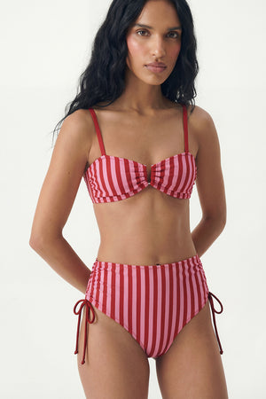 Strawberry Stripe Bandeau Bikini Top