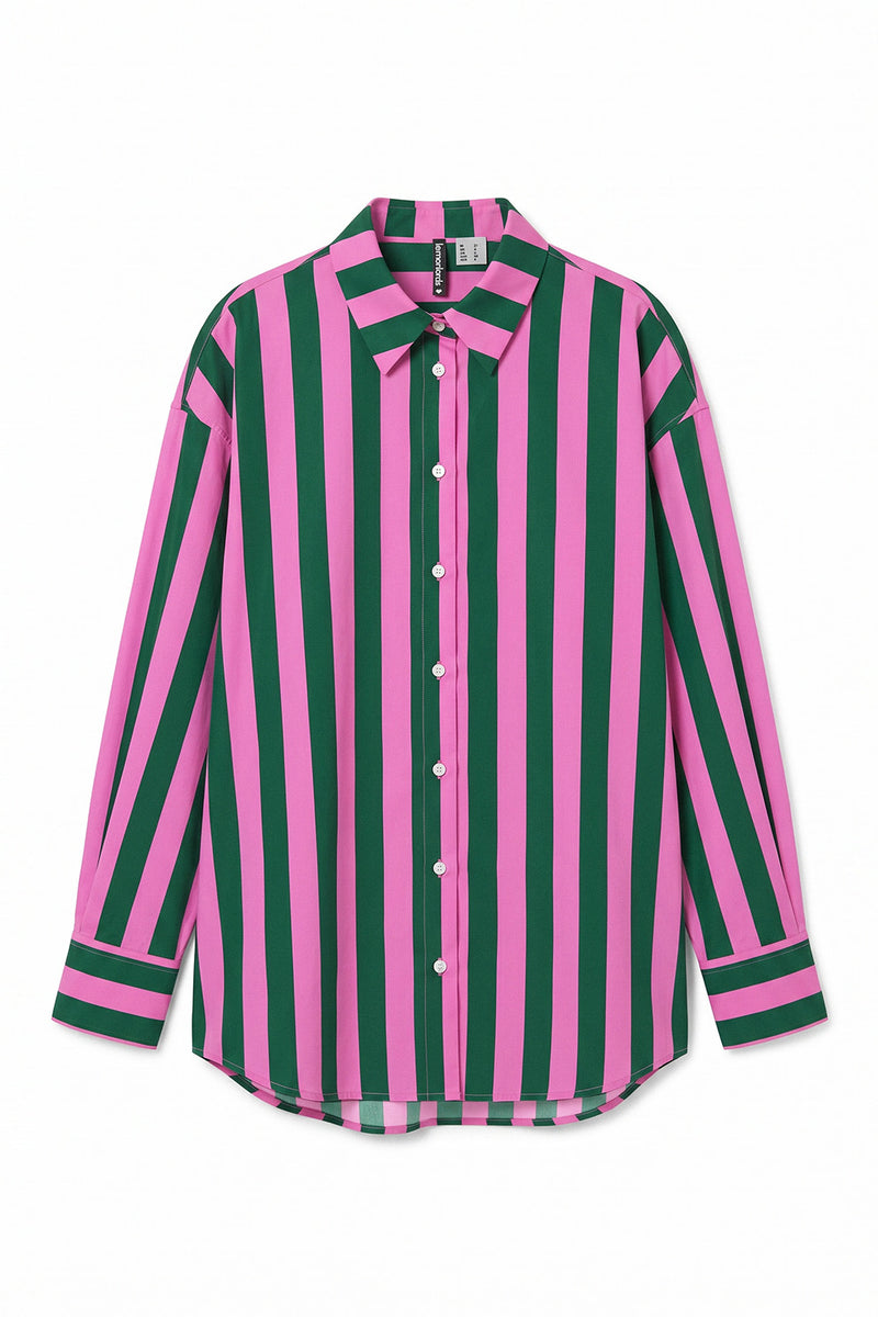 Watermelon Sugar Stripe loose fit Beach Shirt