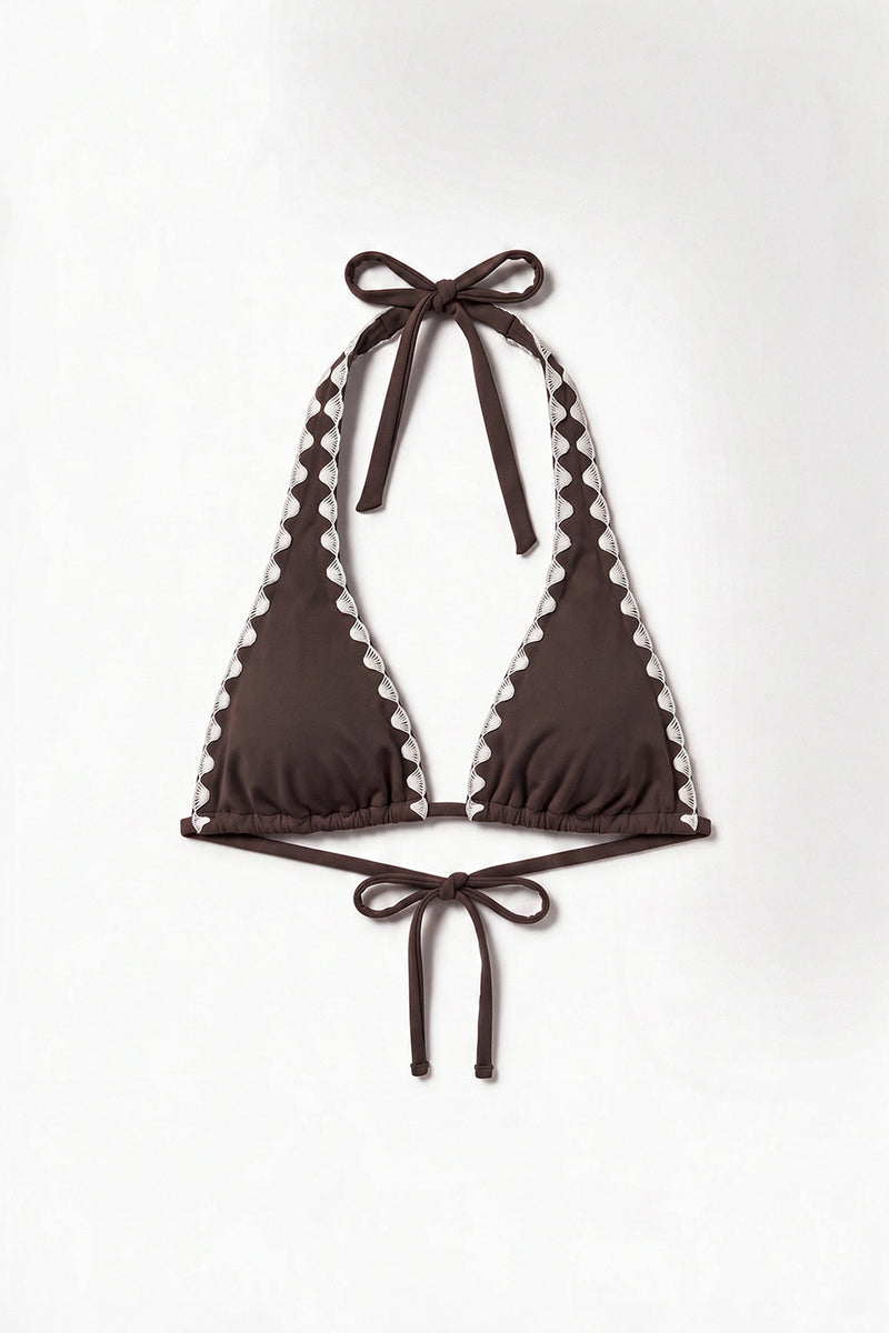 Chocolate Brown Halter Bikini Top