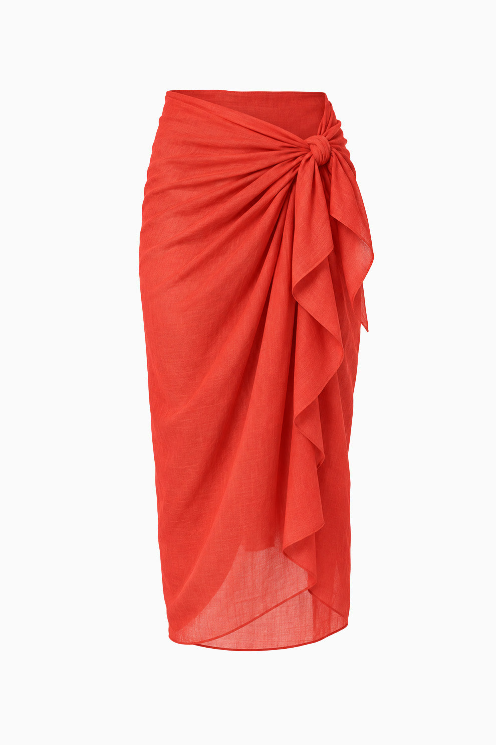 Coral Red Cotton Sarong