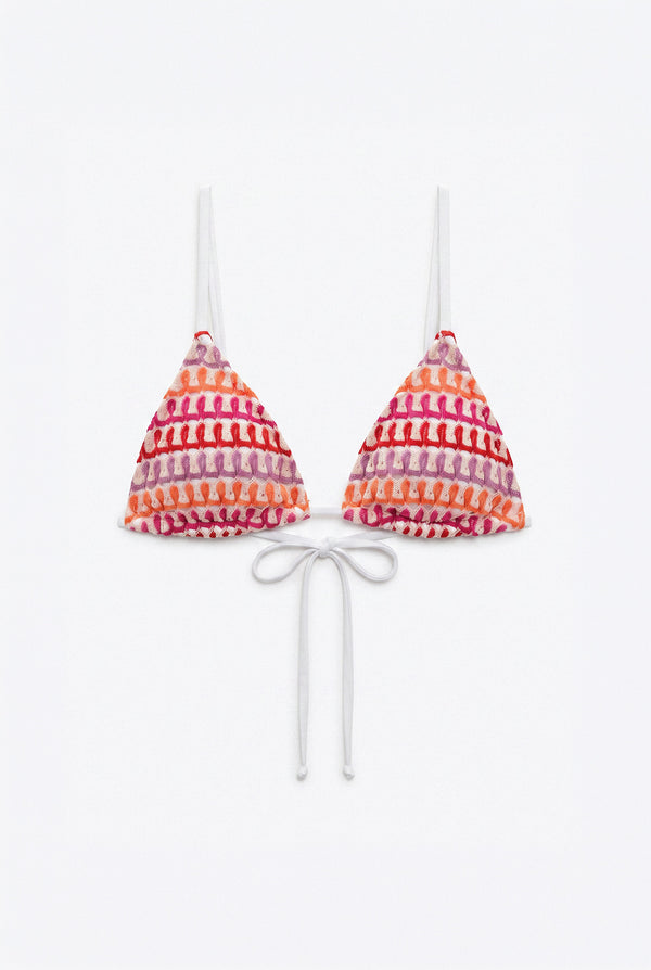Candy Crochet Triangle Bikini Top