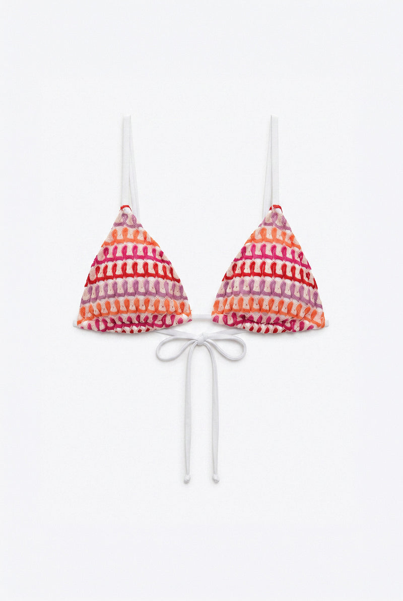 Candy Crochet Triangle Bikini Top
