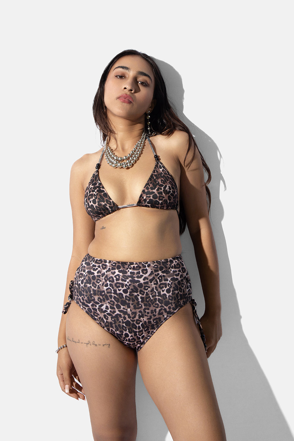 Leopard Print High Waist Bikini Bottom