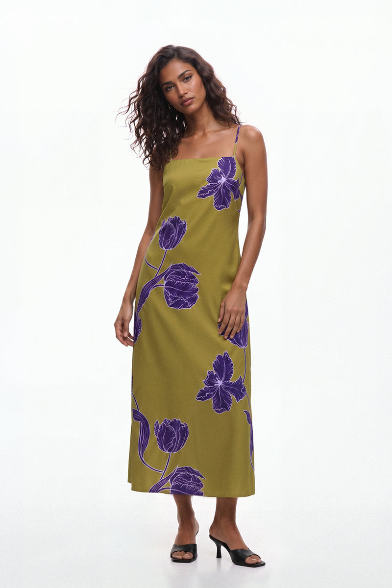 Iris Floral Print Midi Dress