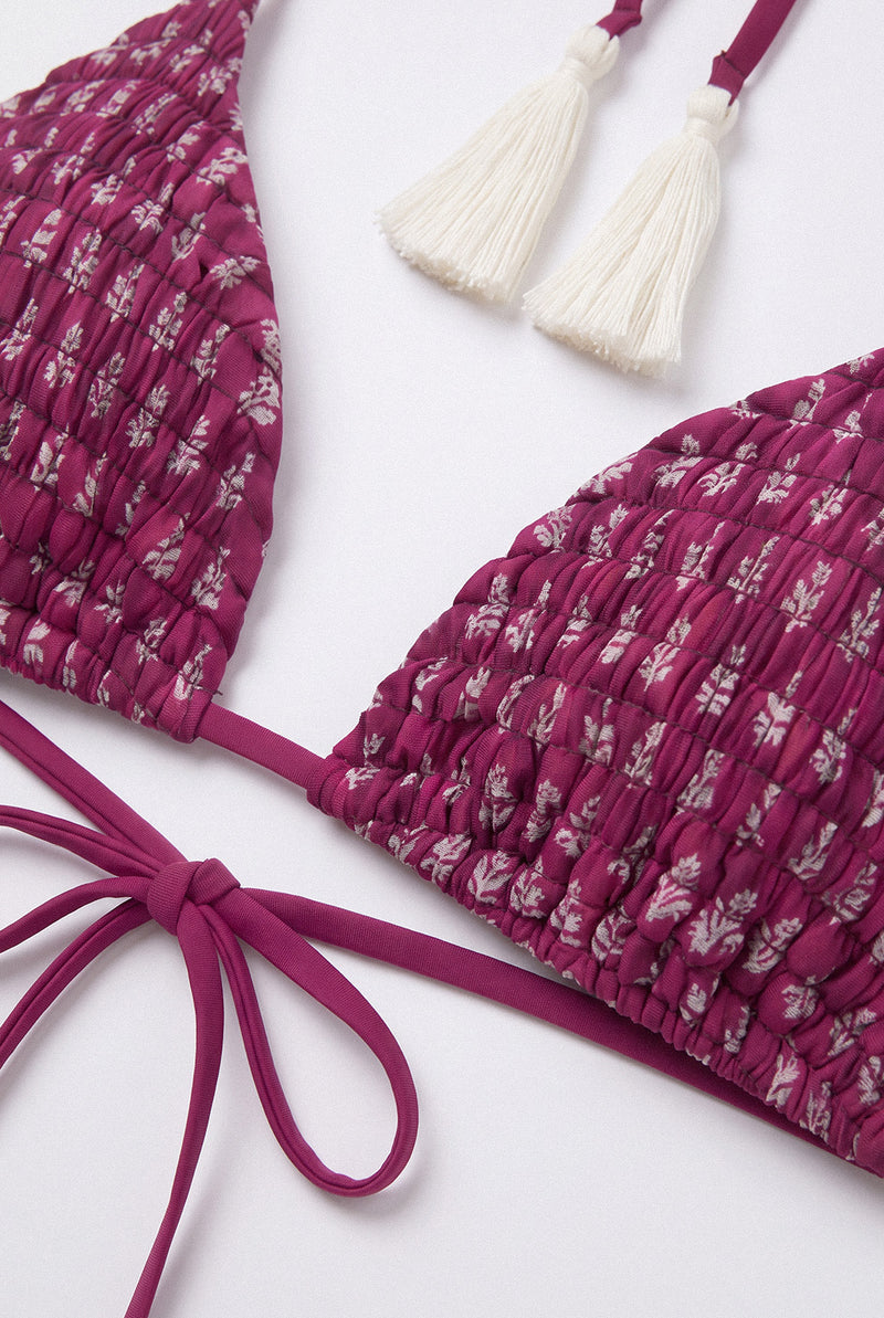 Indie Jamun Floral Bikini Top
