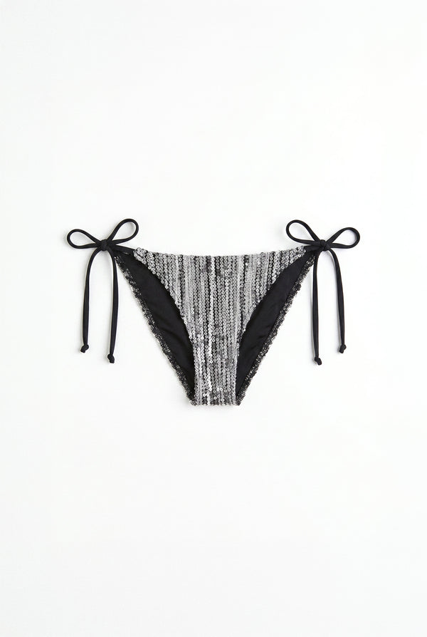 Silver Sequin Bikini Bottom