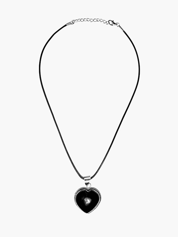 Black Onyx Heart Necklace