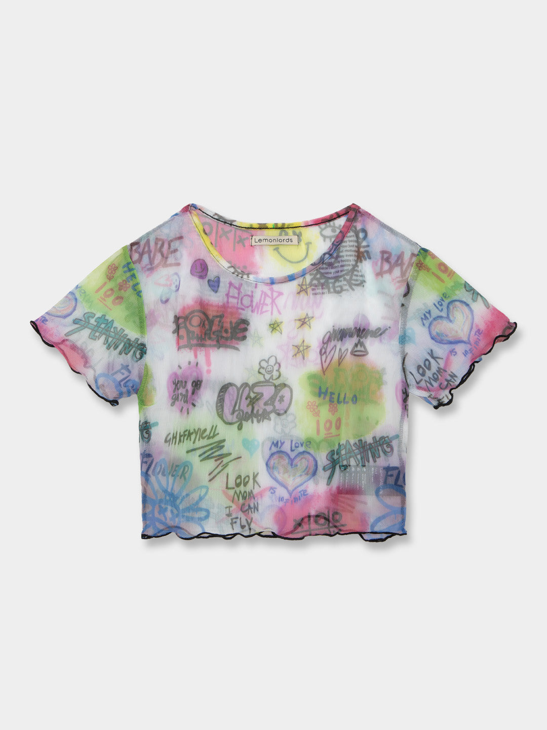 Grafitti Mesh Crop Top